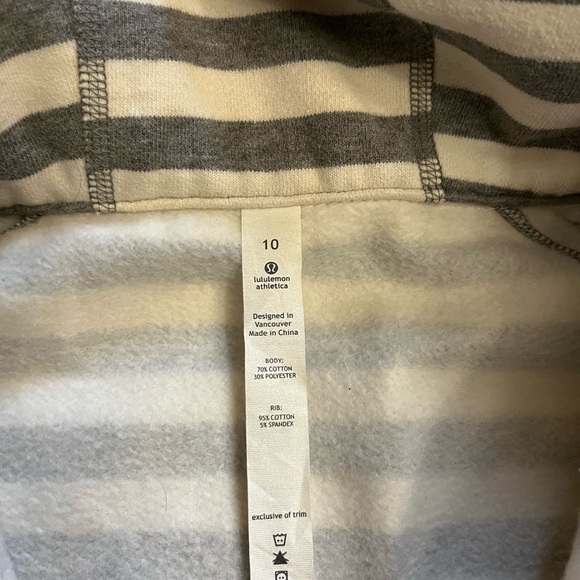 Lululemon striped scuba hoodie. Size 10. - Picture 2 of 4